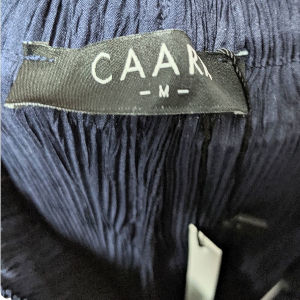 NWT CAARA Crinkle Pleat Wide Flare Leg Cropped Lounge Pants M - Picture 5 of 8
